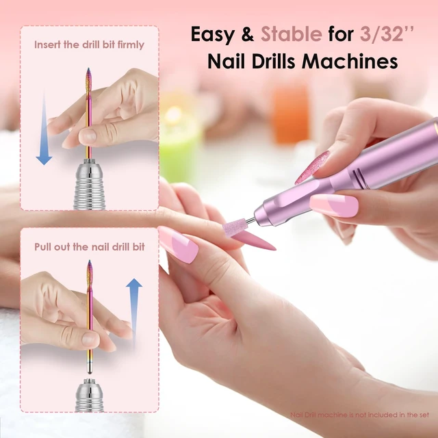 Alt view image 5 of 7 - 26pcs Nail Drill Bits Set, 3/32inch Professional Ceramic Diamond Safety Bits for Nail Drill, Cuticle Efile Nail Drill Bits, Remover Bits for Acrylic Gel Nail Tech Manicure Pedicure, Home Salon