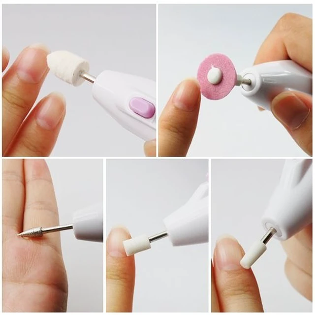 Alt view image 3 of 4 - Professional Pen Shape Nail Drill Art File Electric Manicure Set with 5 Bits
