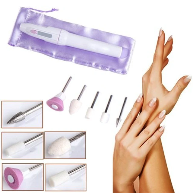 Alt view image 4 of 4 - Professional Pen Shape Nail Drill Art File Electric Manicure Set with 5 Bits