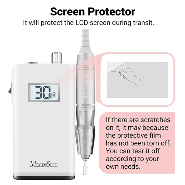 Alt view image 7 of 7 - Portable Clip-On Nail Drill SC320H for Gel Removal & Nail Prep | 30000RPM, Cordless, 6000mAh Battery, 10-14h Runtime, Scamander, LED Display, Stepless Speed, Low Heat, Nail Polishing