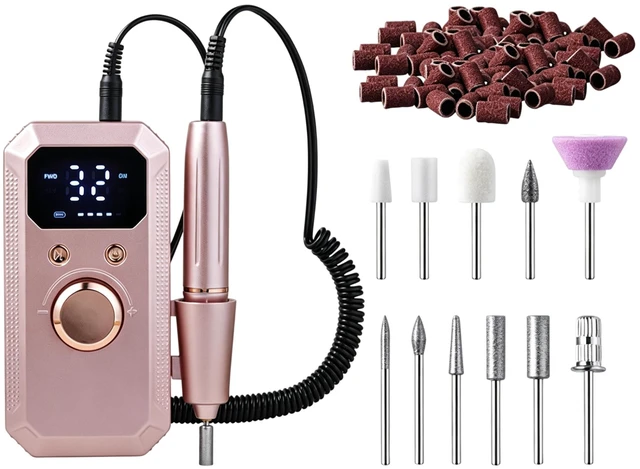 Main image of Portable Professional Electric Nail File, 32-Speed Rechargeable Nail File with Led, Cordless Electric File Kit (Including Drill Bit), for Nail Removal & Manicure, Suitable for Nail Salon & Home Use