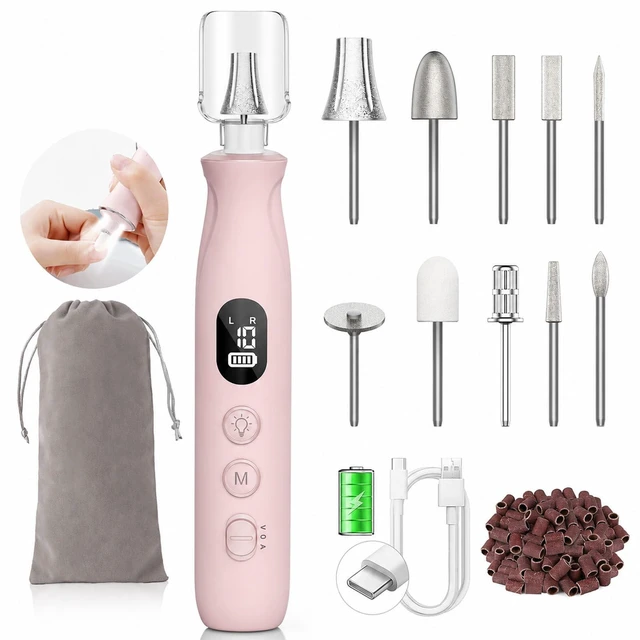 Main image of Electric Nail File Drill, Toe Nail Grinder for Thick Toenails & Callus, 10-Speed 2000mAh Cordless Rechargeable Nail Filer, 50Pcs Manicure Pedicure Kit with LED Lamp, Gifts for Women Men Seniors