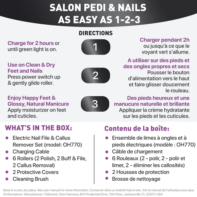 Alt view image 4 of 7 - Electric Nail Buffer and Shine Kit for Natural Nails: Manicure Pedicure Tools with Callus Remover Foot Care, Best Electronic Mani Pedi Polisher Set to Buff, Polish, File Thick Toenails