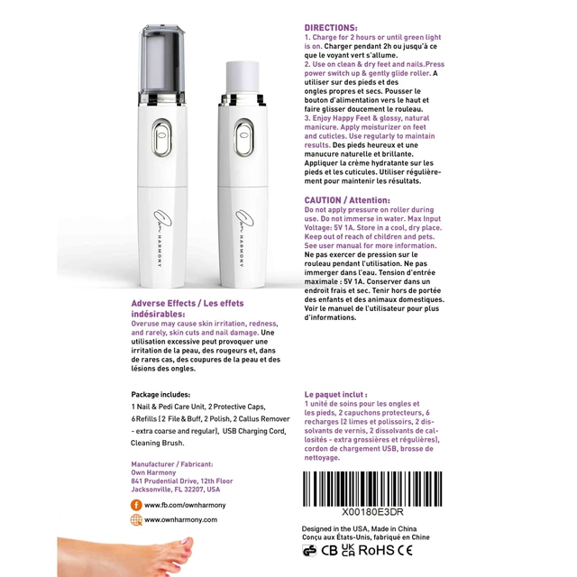 Alt view image 7 of 7 - Electric Nail Buffer and Shine Kit for Natural Nails: Manicure Pedicure Tools with Callus Remover Foot Care, Best Electronic Mani Pedi Polisher Set to Buff, Polish, File Thick Toenails