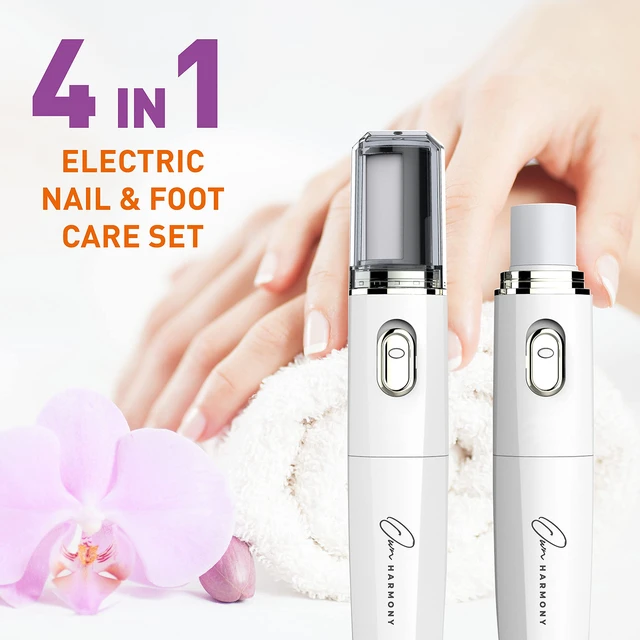 Alt view image 6 of 7 - Electric Nail Buffer and Shine Kit for Natural Nails: Manicure Pedicure Tools with Callus Remover Foot Care, Best Electronic Mani Pedi Polisher Set to Buff, Polish, File Thick Toenails