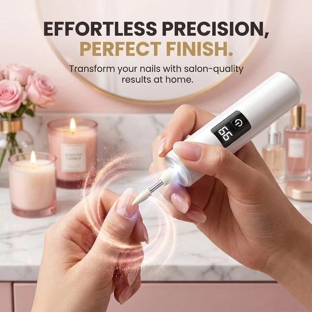 Alt view image 6 of 7 - Cordless Electric Nail File 3-Speed Rechargeable Nail Drill 1 Kit | USB-C Charging, Forward & Reverse Rotation, Built-In LED Light, Lightweight Manicure Tool for Shaping, Buffing & Cuticle Care