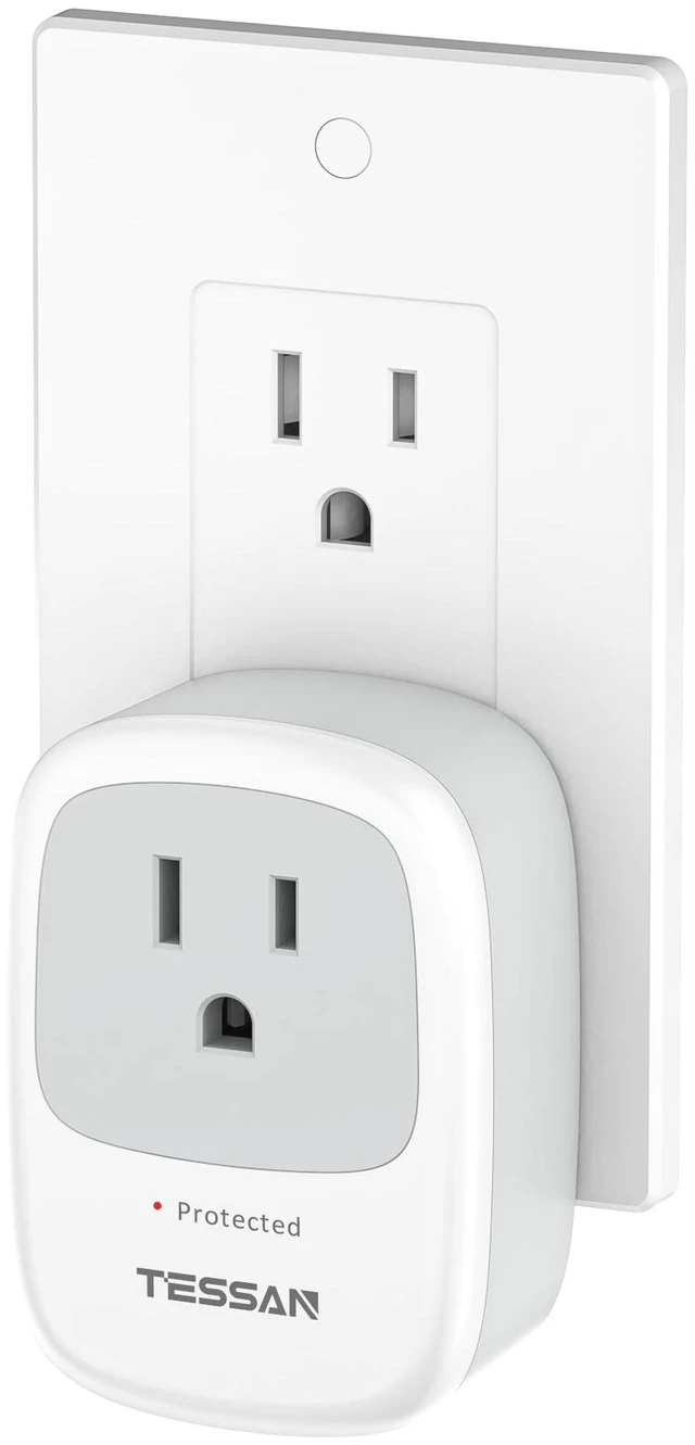 Main image of Single Outlet Wall Surge Protector with 1050J Surge Protector, Grey | Portable Wall Outlet with single plug surge protector for Appliances, Computer, Refrigerator, Treadmill, Massage Chair, 1875W