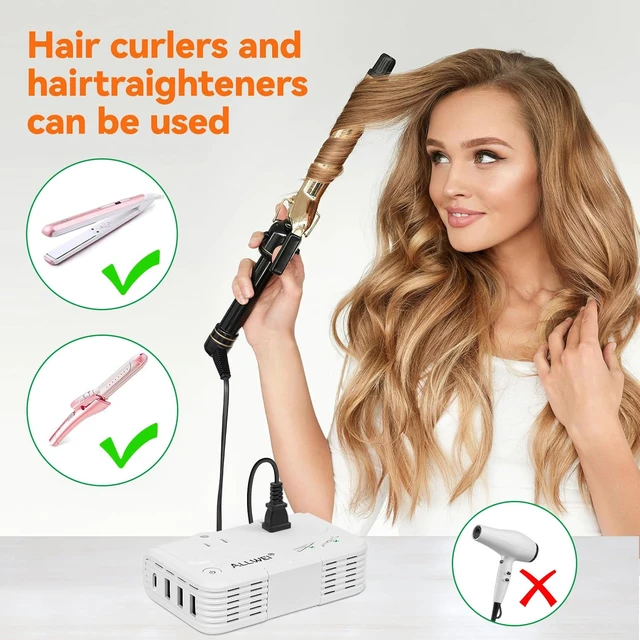 Alt view image 2 of 7 - Travel Converter 220V to 110V Voltage Converter with 4 USB Ports | International Travel Adapter & Power Converter for Hair Straightener/Curling Iron, Universal Plug UK/US/AU/EU/IT/India(White)