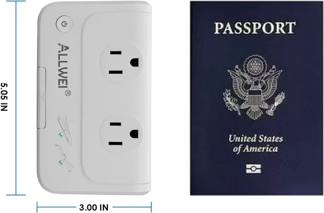 Alt view image 7 of 7 - Travel Converter 220V to 110V Voltage Converter with 4 USB Ports | International Travel Adapter & Power Converter for Hair Straightener/Curling Iron, Universal Plug UK/US/AU/EU/IT/India(White)