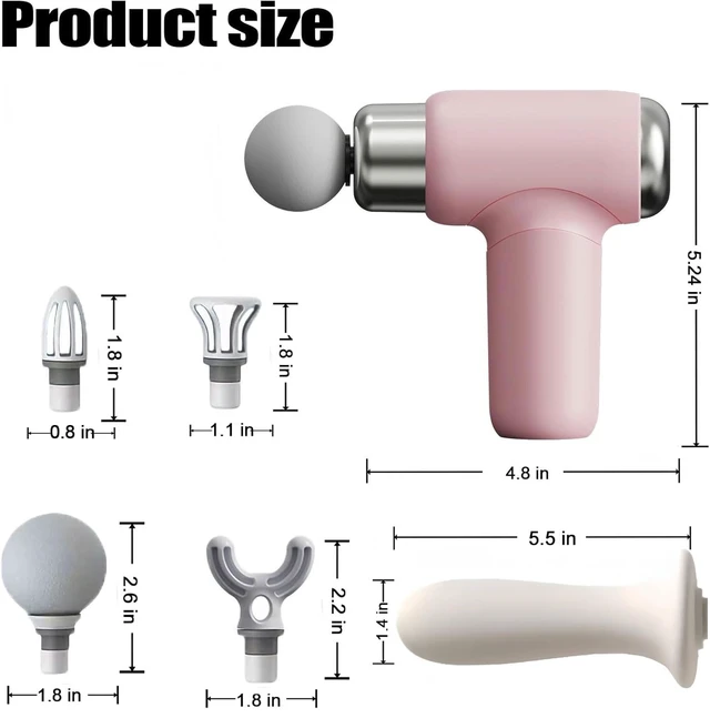 Alt view image 2 of 7 - Type-C Charging Mini Massage Gun Handheld Massager for Muscle Relaxation Percussion Muscle Massager Rechargeable Gifts Toys for Women (Pink) Holiday Gift Massagers Body Care Machine