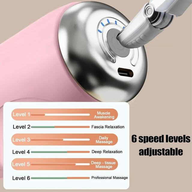 Alt view image 4 of 7 - Type-C Charging Mini Massage Gun Handheld Massager for Muscle Relaxation Percussion Muscle Massager Rechargeable Gifts Toys for Women (Pink) Holiday Gift Massagers Body Care Machine