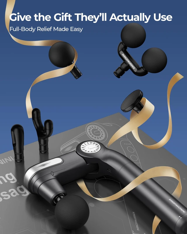 Alt view image 7 of 7 - Foldable Massage Gun Deep Tissue, Dual-Ball Head, Model JA-G7 | Adjustable Head Angle, Extendable Handle, Handheld Percussion Back Massager Gun for Pain Relief, Gift for Men Women