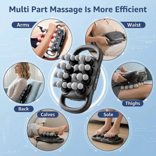 Alt view image 7 of 7 - 24-Head Massage Gun Deep Tissue for Pain Relief Gym Home Use | 9 Speeds & 9 Models Electric Percussion Muscle Massager Relaxation for Back, Neck, Shoulders, Legs, Feet