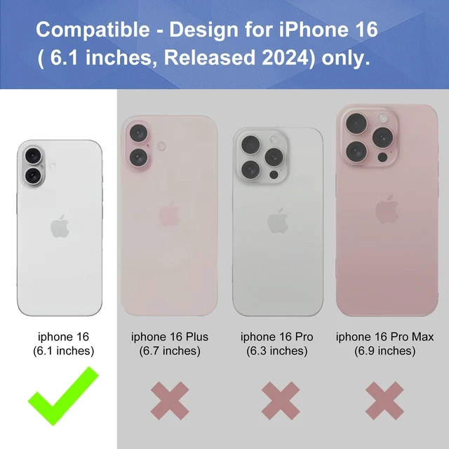 Alt view image 2 of 7 - for iPhone 16 Stand Case, Belt Clip Holster Screen Protector-Black | Camera Lens Protector, Swivel Kickstand Holder, Slim Shell Pouch Full Body Protective, Rugged Shockproof Cell Phone Cover