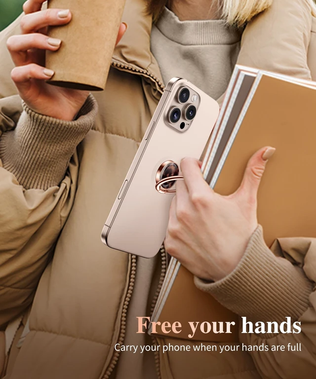 Alt view image 7 of 7 - Marble Cell Phone Ring Holder, Metal Kickstand Grip 360° Rotation | Compatible with iPhone 18/17/16/15/14/Pro/Plus Series & Galaxy S26/S25 Ultra Non-Magnetic Adhesive Phone Grip (Tortoises)