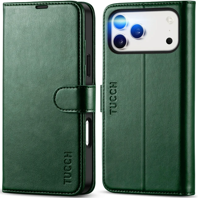 Main image of Wallet Case for iPhone 18 Pro Max/17 Pro Max, 4 Card Slots, Evergreen | RFID Blocking, Viewing Stand, Shockproof TPU Shell, PU Leather, Magnetic Closure, Protective Folio Flip Cover