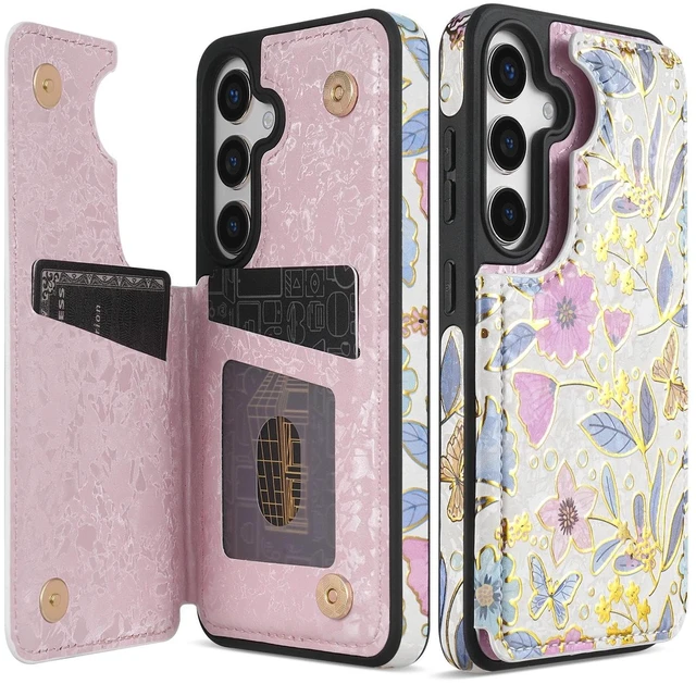 Main image of for Galaxy S26 Plus Wallet Case Double Magnetic,Colorful Butterfly | PU Leather,RFID Blocking,Credit Card Holder, Kickstand,Shockproof TPU Shell,For women and men,Flip Phone Case,Floral Pattern