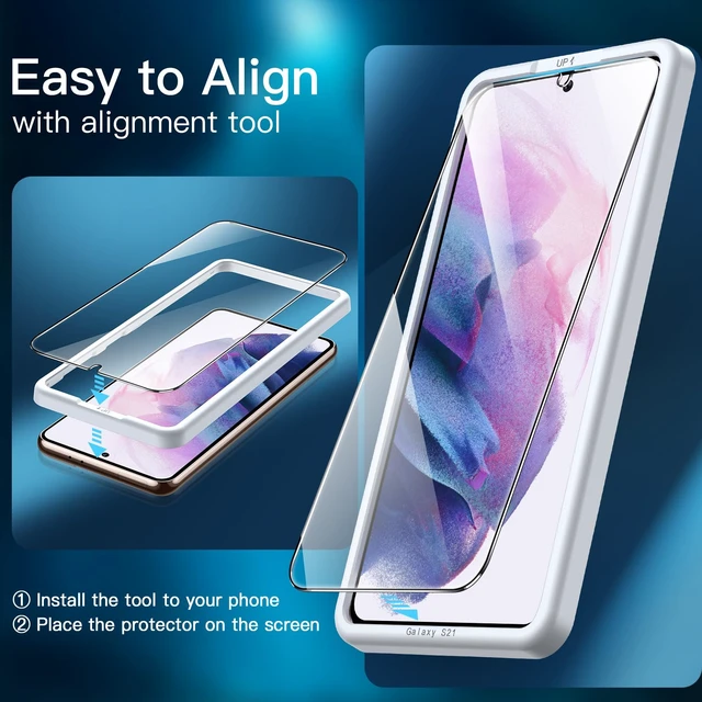 Alt view image 5 of 7 - Screen Protector for Samsung Galaxy S21, 3-Pack | 9H Tempered Glass, HD Clear, Anti-Scratch Protection, Easy Installation Tool