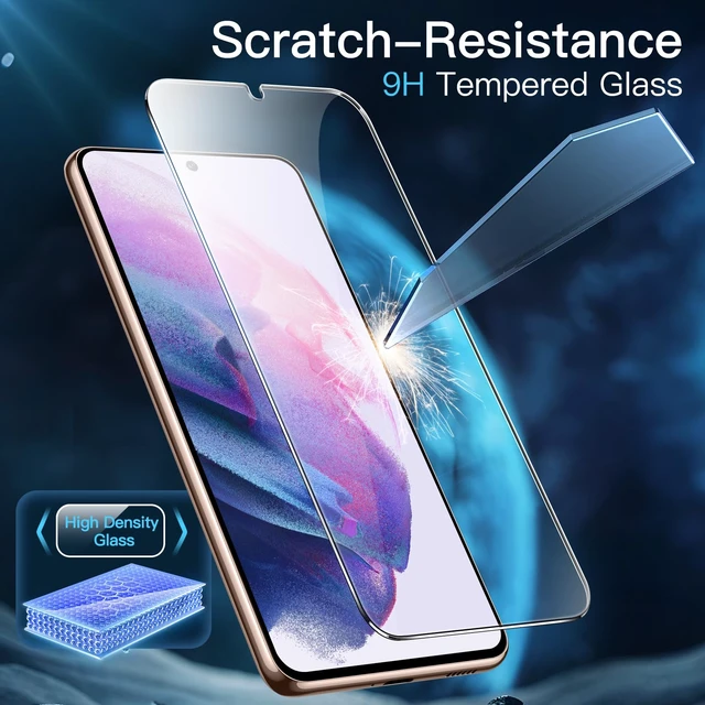 Alt view image 4 of 7 - Screen Protector for Samsung Galaxy S21, 3-Pack | 9H Tempered Glass, HD Clear, Anti-Scratch Protection, Easy Installation Tool