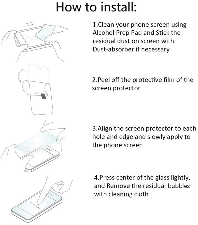 Alt view image 7 of 7 - (4 Pack Tempered Glass Screen Protector Compatible for T-Mobile REVVL 6x Pro 5G / REVVL 6 Pro 5G 6.82 inch, Protector De Pantalla 2.5D Arc Edges 9H HD Bubble-Free
