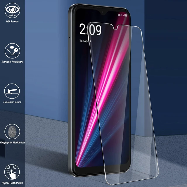 Alt view image 4 of 7 - (4 Pack Tempered Glass Screen Protector Compatible for T-Mobile REVVL 6x Pro 5G / REVVL 6 Pro 5G 6.82 inch, Protector De Pantalla 2.5D Arc Edges 9H HD Bubble-Free