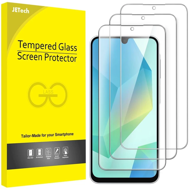Main image of Screen Protector for Samsung Galaxy A16, 3-Pack | HD Clear, 9H Tempered Glass Film, Anti-Scratch Glass