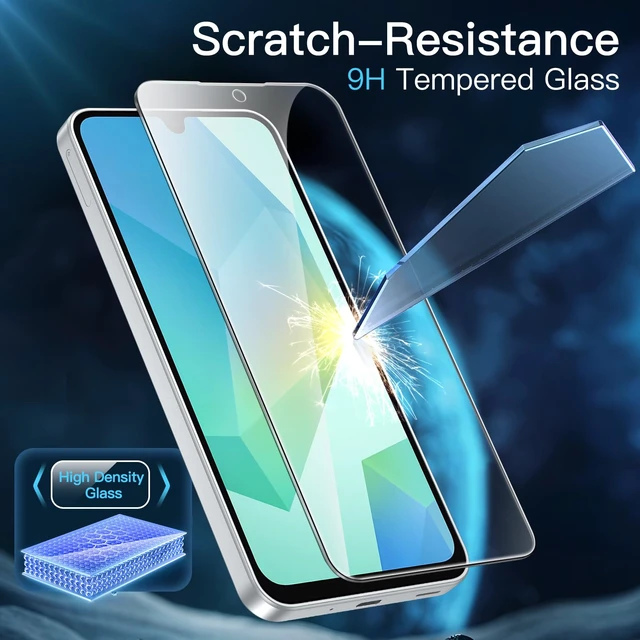 Alt view image 3 of 7 - Screen Protector for Samsung Galaxy A16, 3-Pack | HD Clear, 9H Tempered Glass Film, Anti-Scratch Glass