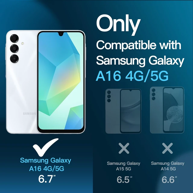 Alt view image 2 of 7 - Screen Protector for Samsung Galaxy A16, 3-Pack | HD Clear, 9H Tempered Glass Film, Anti-Scratch Glass