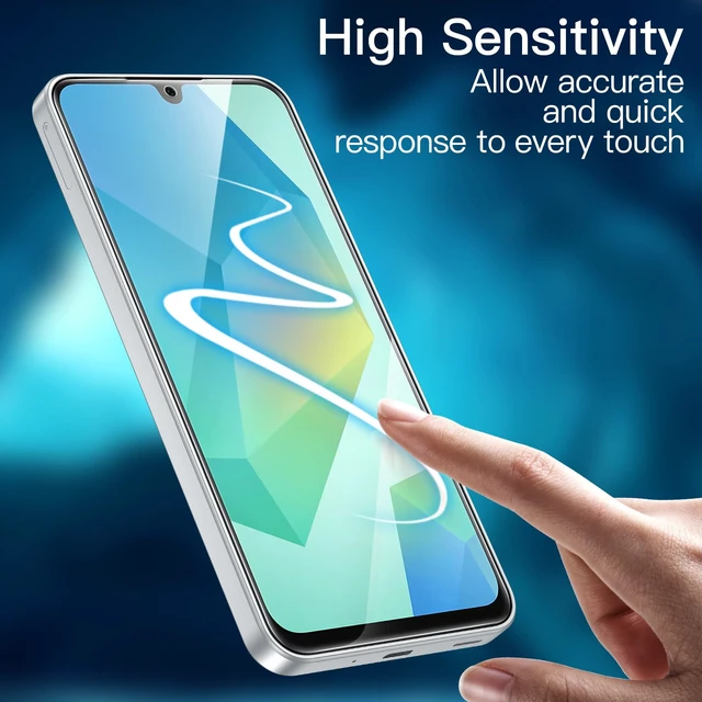 Alt view image 4 of 7 - Screen Protector for Samsung Galaxy A16, 3-Pack | HD Clear, 9H Tempered Glass Film, Anti-Scratch Glass