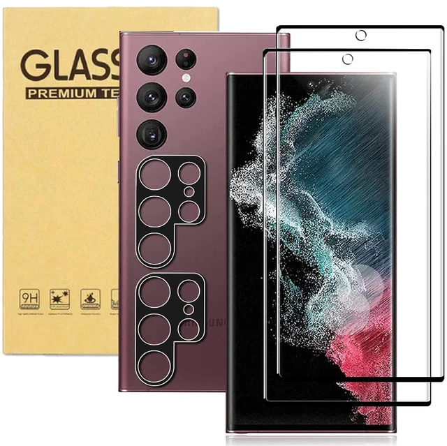 Main image of [2+2 Pack Galaxy S22 Ultra Screen Protector, 9H Tempered Glass Scratch Resistant, Ultrasonic Fingerprint Support, For Samsung Galaxy S22 Ultra 5G 6.8 Inch Glass Screen Protector