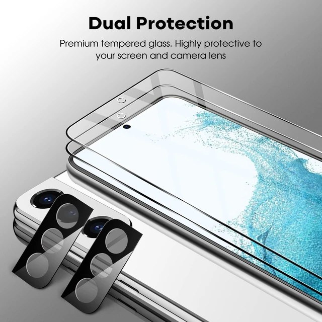 Alt view image 6 of 7 - Screen Protector for Samsung Galaxy S22 Plus, 2+2 Pack | with Camera Lens Protector, HD Clear Tempered Glass, Anti-Scratch Protection, Easy Installation Tool
