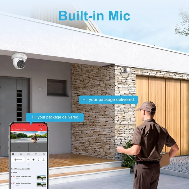Alt view image 3 of 7 - 5MP PoE Camera, Turret Security IP Camera Outdoor Wired, Require NVR | NOT Work Independently, Smart Color Night Vision, AI Human Motion Detection, Built-in Mic, Full Metal, NDAA (U Series)