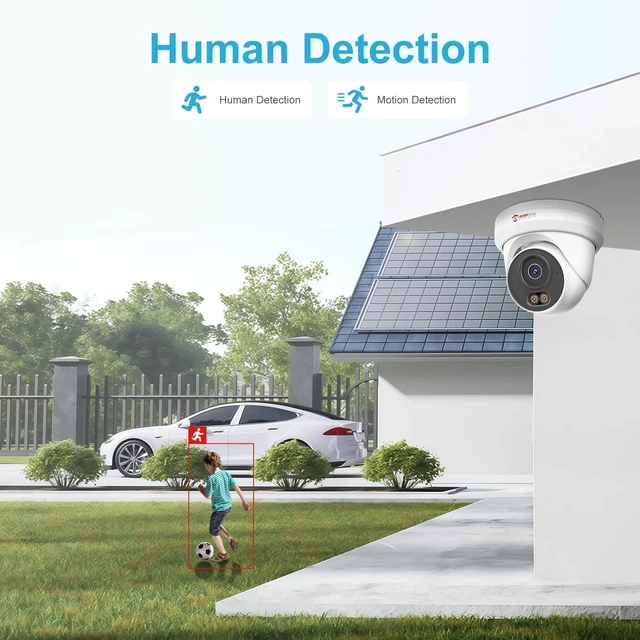 Alt view image 4 of 7 - 5MP PoE Camera, Turret Security IP Camera Outdoor Wired, Require NVR | NOT Work Independently, Smart Color Night Vision, AI Human Motion Detection, Built-in Mic, Full Metal, NDAA (U Series)