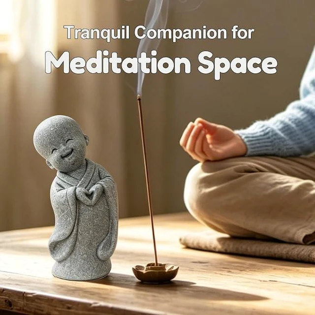 Main image of Happy Little Monk Statue, Smiling Buddha Figurine