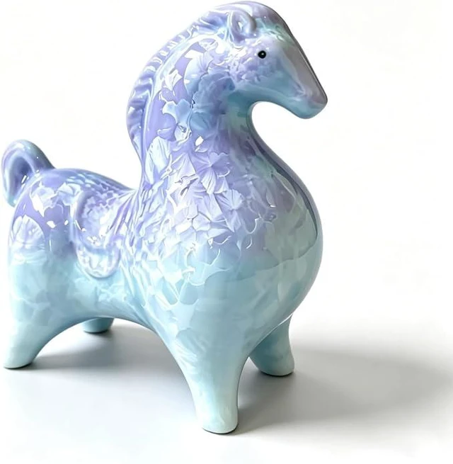 Main image of Small Tang Horse Figurine, Handcrafted Ceramic Horse Statue, Gradient Color Art Sculpture for Home/Office Decor, Elegant Gift for Horse Lovers & Collectors