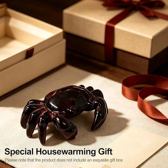 Main image of Color Changing Crab Tea Pet, Heat Sensitive Ceramic Tea Ornament, Feng Shui Good Luck Crab Figurine, Kung Fu Tea Table Decor, Creative Tea Accessory Gift for Tea Lovers