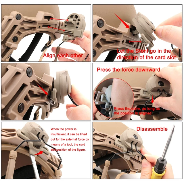 Alt view image 5 of 7 - TSVISIONCORE 1Pair Tactical Headset Helmet Adapter Accessories for Team Wendy Rail 3.0,2.0,Compatible with Comta Headset(Tan)
