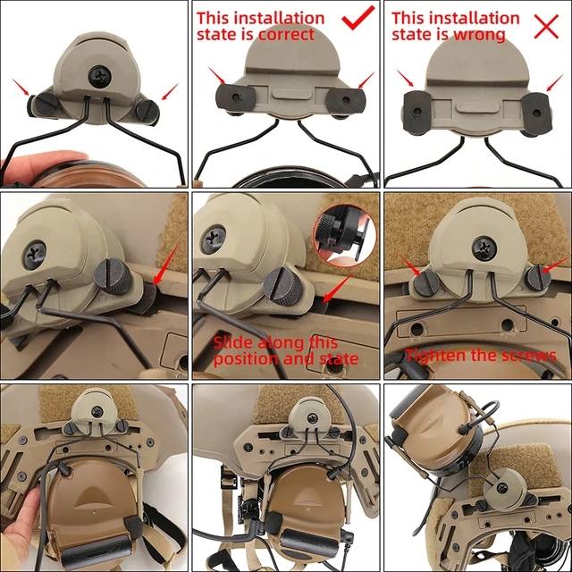 Alt view image 7 of 7 - TSVISIONCORE 1Pair Tactical Headset Helmet Adapter Accessories for Team Wendy Rail 3.0,2.0,Compatible with Comta Headset(Tan)
