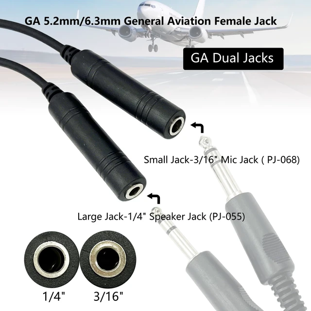 Alt view image 2 of 5 - JUYODE General Aviation Headset GA Dual Plugs to Lemo 6-Pin Adapter for Bose A20 A30 Headsets Pilot Airplane Aircraft Connector (1-GA-lemo)