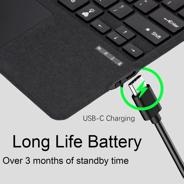 Alt view image 5 of 7 - mobee Type Cover for Microsoft Surface Pro 13 inch, Compatible with Surface Pro 11/10 / 9/8 / X, Slim Keyboard with Trackpad Mouse, Backlit & Pen Holder (Black)
