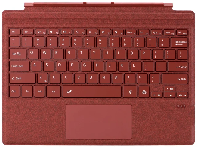 Main image of mobee Type Cover for Microsoft Surface Pro 7+ / Pro 7/6 / 5/4 / 3, 12.3 inch, Ultra-Slim Bluetooth Keyboard with Multi-Touchpad, 7-Color Backlight (Poppy Red)