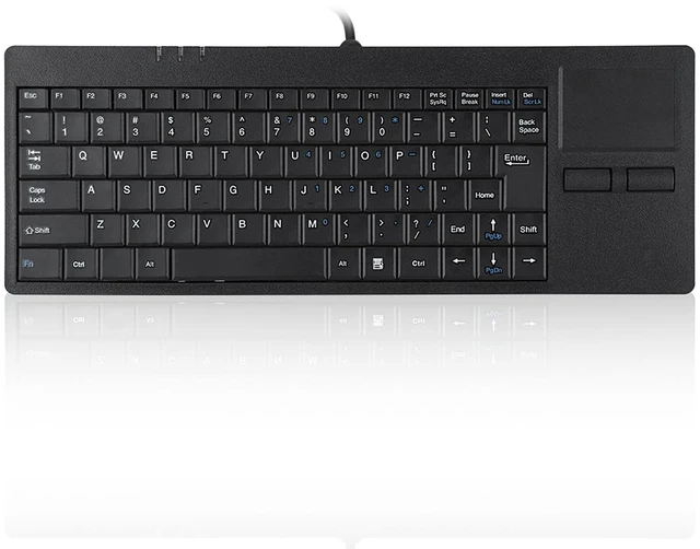 Alt view image 6 of 7 - Vvikizy USB Touchpad Keyboard - Mini Design with Stable USB HUB Port, 86-Key Wired Keyboard with Built-in Trackpad for Enhanced Stability and Connectivity