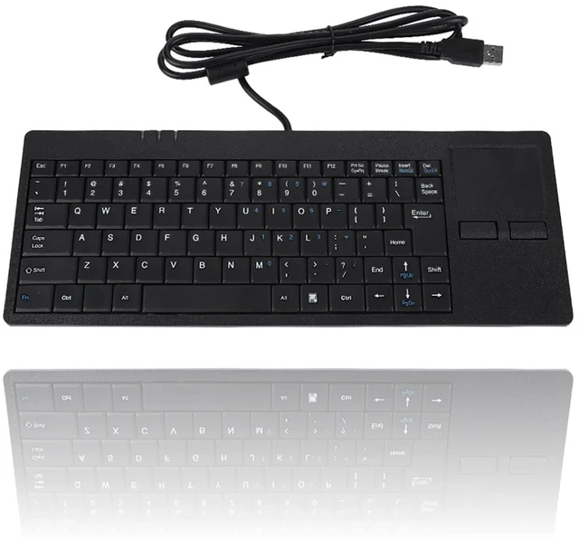 Main image of Vvikizy USB Touchpad Keyboard - Mini Design with Stable USB HUB Port, 86-Key Wired Keyboard with Built-in Trackpad for Enhanced Stability and Connectivity