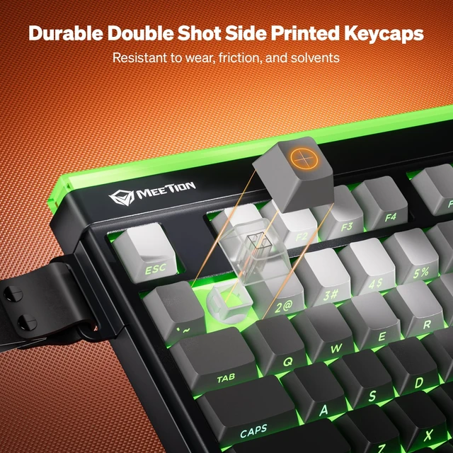 Alt view image 3 of 7 - MEETION Vibekey75 Wireless Gaming Keyboard, 75-Key Tri-Mode RGB, Black | Bluetooth 5.0, 2.4G and USB-C connectivity, RGB light bar, side-printed membrane keycaps with mechanical feel
