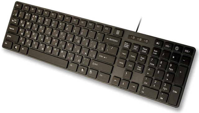 Main image of USB Keyboard with Russian English (Cyrillic) Letters/Characters- Full Size Slim Desktop Design