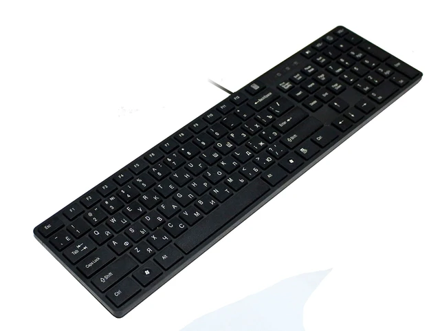 Alt view image 5 of 7 - USB Keyboard with Russian English (Cyrillic) Letters/Characters- Full Size Slim Desktop Design