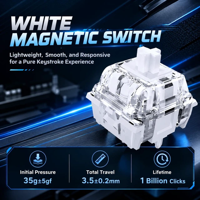 Alt view image 4 of 5 - Hyekit MADLIONS MAD60 V2 60% Magnetic Switch Gaming Keyboard, Sand Black | Hall Effect Hot-Swappable Keyboard, Rapid Trigger, 8000Hz Polling, Adjustable Actuation, RGB and Web Driver for PC/Mac