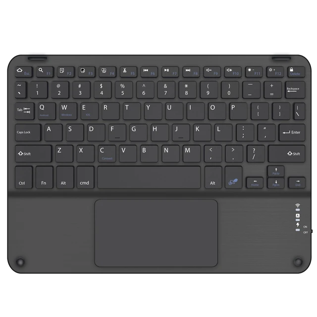 Alt view image 2 of 7 - BoxWave Keyboard Compatible with Fujitsu Stylistic Q5010 - SlimKeys Bluetooth Keyboard with Trackpad, Portable Slim TouchPad - Jet Black