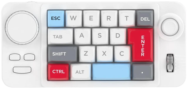 Main image of 19-Key mini Mechanical Office/Gaming Keypad, Hot-Swappable Keys, Macro Programmable, RGB Backlit, Type-C Wired, With rollers, joystick, and dial for PC/window/Laptop and desktop computer (White)