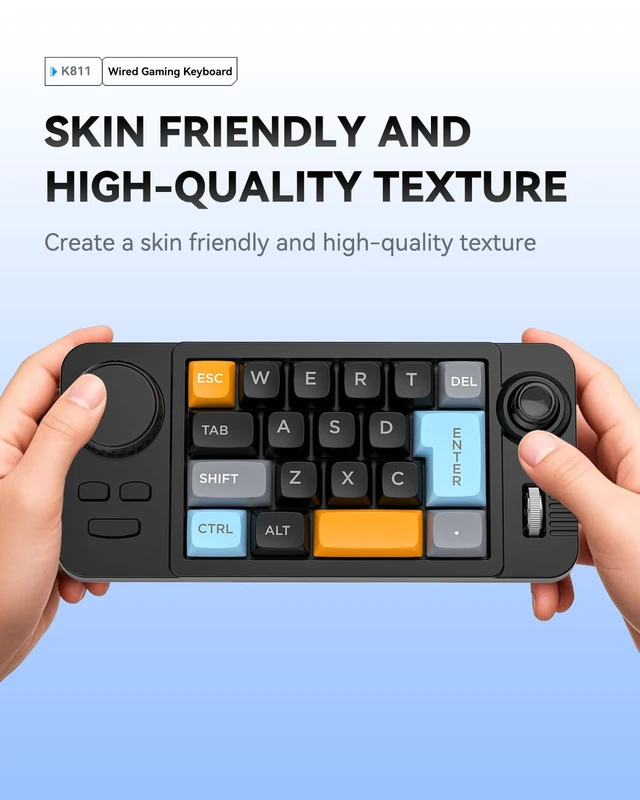 Alt view image 6 of 7 - 19-Key mini Mechanical Office/Gaming Keypad, Hot-Swappable Keys, Macro Programmable, RGB Backlit, Type-C Wired, With rollers, joystick, and dial for PC/window/Laptop and desktop computer (White)